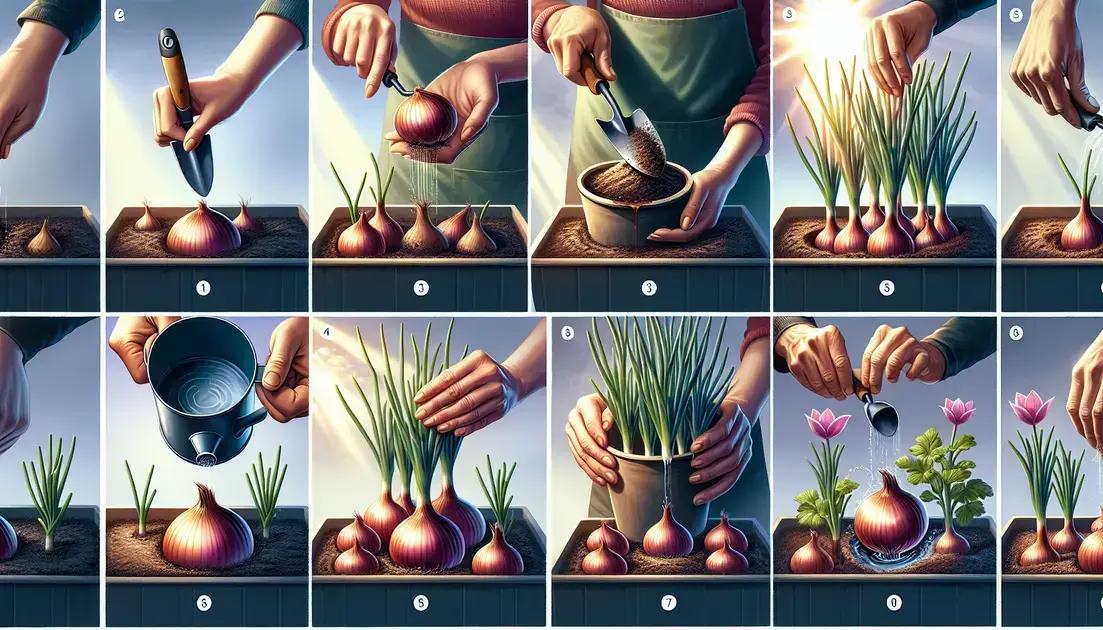 Fertilizando as cebolas